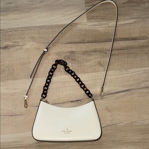 Kate Spade Cream and Brown Chain Shoulder Bag